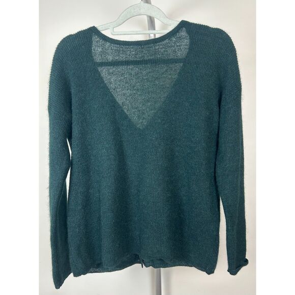 Sezane Women's Sz M Barry Cardigan Green Sweater Mohair Blend Alpacha - Picture 3 of 5